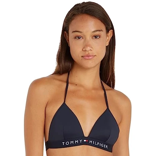 Beperkte aanbieding: Tommy Hilfiger Driehoekige bikinitop voor dames, Blauw (Woestijnhemel), L van 37.95 EUR naar 37.95 EUR (besparing 0%)