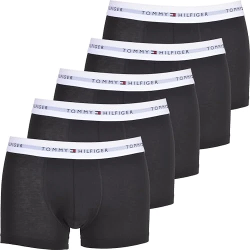 Offerta a tempo: Tommy Hilfiger Pantaloncini Boxer Uomo Confezione da 5 Cotone Elasticizzato, Multicolore (Black/Black/Black/Black/Black), XL - 55% da 64.90 € a 29.00 €