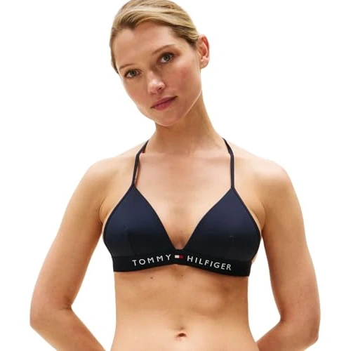 Zeitlich begrenztes Angebot: Tommy Hilfiger Damen Bikini Oberteil Triangel Gepolstert, Blau (Desert Sky), XS von 44.90 € auf 25.30 € (44% Rabatt)
