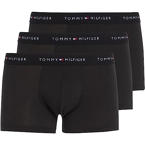 Tommy Hilfiger Boxer Homme Lot de 3 Slip Homme Sous-Vêtement, Noir (Black/Black/Black), L