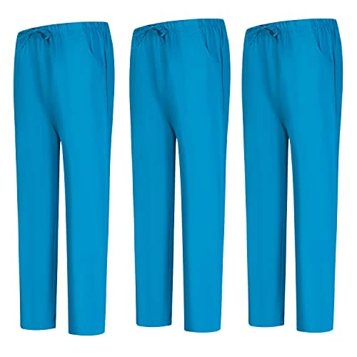 MISEMIYA - Set of 3 - Uniforms Medical Scrub Pants Unisex – Hospital Uniform Trousers - Ref.8312 - Large, Turquoise 68
