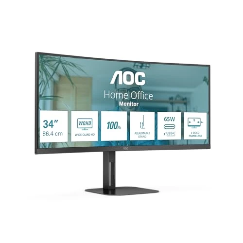 Oferta limitowana: AOC V5 CU34V5C/BK wyświetlacz LED 86,4 cm (34") 3440 x 1440 pikseli Wide Quad HD Noir z 1019.00 zł na 1019.00 zł (oszczędź 0.00%)