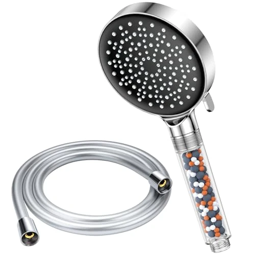 Zeitlich begrenztes Angebot: YEAUPE Duschkopf und Schlauch mit Filter – Sparduschkopf Hochdruck mit 1,5 m Schlauch, 6 Modi für hartes Wasser, niedriger Regen, Wasserdruck, Wassersparend, 9.5L/Min Chrom von 19.99 € auf 19.99 € (0.00% Rabatt)
