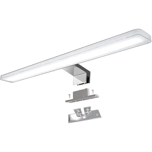 YIQAN Luz Foco LED para espejo de baño de 30 cm, 8 W, 880 lm, 4000K,luz para espejo de maquillaje, iluminación para espejo, IP44, luz para armario de baño