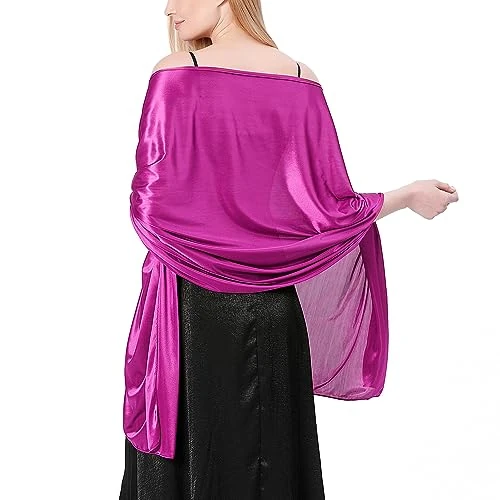 Zeitlich begrenztes Angebot: Ladiery Damen Seide Satin Stola Festlich,Shawl für Brautkleider Abendkleider Sommer Elegante Party Weicher Schal von 17.99 € auf 17.99 € (0.00% Rabatt)