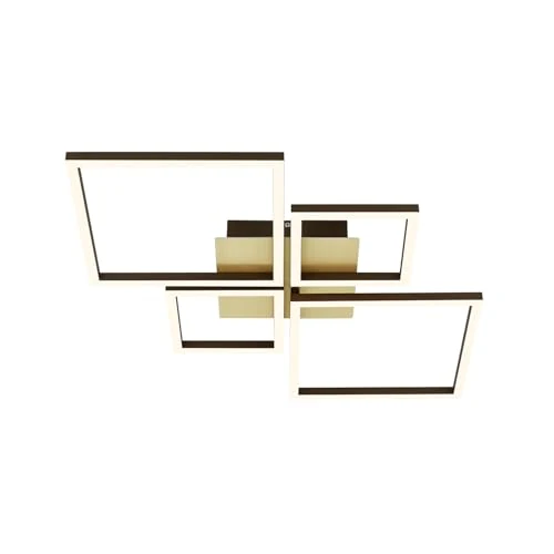 Offerta a tempo: BRILONER - Plafoniera a LED orientabile, Dimmerabile, 44 Watt, 4000 lumen, 3000 Kelvin, Luce bianca calda, color oro, 75 x 47 x 7.3 cm. - 23% da 79.95 € a 61.22 €
