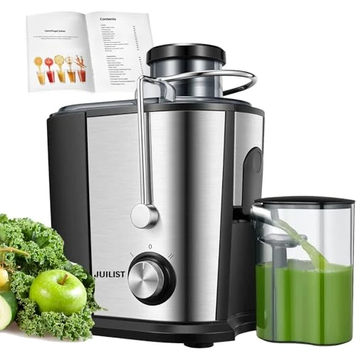 Offerta a tempo: Juilist Centrifuga Frutta e Verdura, fino a 800W Estrattore Frutta e Verdura con 65MM Bocca Larga, 2 Velocità, Funzione Antigocciolamento, Base Anti-Scivolo, Facile Pulizia, Includi Spazzola 600W - 10% da 39.99 € a 36.09 €