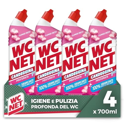 Offerta a tempo: Wc Net - Candeggina Gel Profumata per Sanitari e Superfici - 4 Pezzi x 700ml — 41% da 13,49 € a 7,91 €