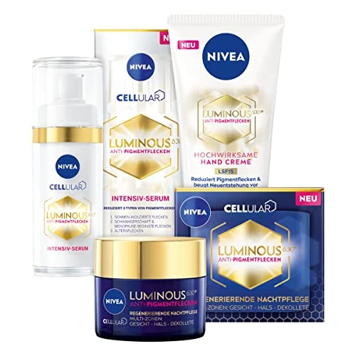 NIVEA Cellular Lumion 630® zestaw do pielęgnacji na dzień i na noc, na noc i do rąk, zestaw do pielęgnacji przeciwdziałającej starzeniu się, pielęgnacja na noc i krem do rąk