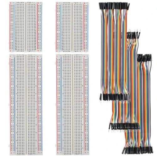 Offerta a tempo: HUAREW Il kit di cavi per breadboard e jumper include 830 punti di collegamento Breadboard 400 punti di collegamento Cavo di collegamento per breadboard - 0.00% da 14.99 € a 14.99 €