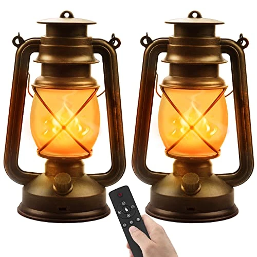 Oferta limitada: Fortand Farolillos Exterior LED Pilas, 2 Piezas Linterna Vintage Luz Colgante Retro Linternas Decorativa 4 Modos de Luz Recargable con Control Remoto Impermeable Portátil Luces de Camping para Jardín de 44.99 EUR a 19.99 EUR (ahorro 56%)