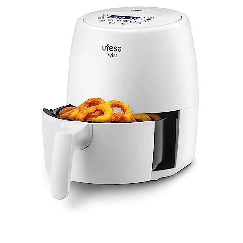 Ufesa Twist Air Fryer Hot Air Fryer, 2L, 6 Cooking Programs, 1200W, Timer, Temperature 80ºC - 200ºC, BPA Free, Nonstick Low Basket, Cooltouch Housing and Handle