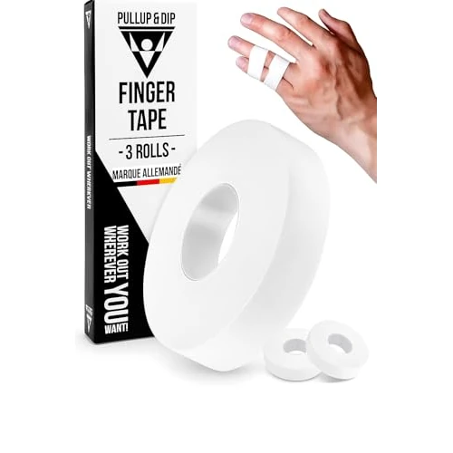 Offerta a tempo: Tape Sportivo con Adesivo extra Forte, 3 Rotoli (totale 30 m) di Nastro, Tepe Dita Delicato Sulla Pelle, Nastro per Allenamento con i Pesi, Pallavolo, Boulder, Basket, Pallamano (Bianco) - 0.00% da 11.90 € a 11.90 €