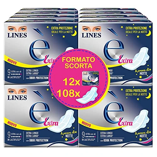 Lines Extra met absorberende vleugels van Lactiflex, 108 stuks