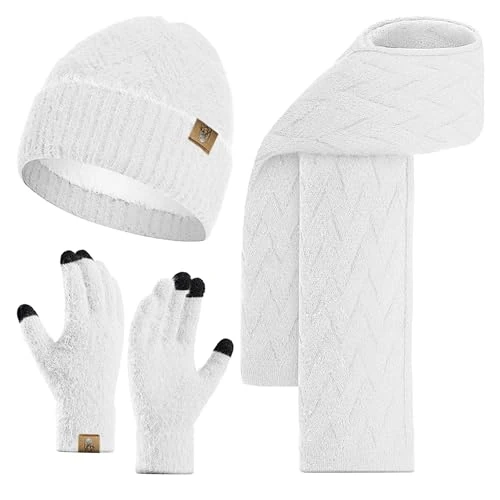Oferta limitada: INSISMY Conjunto Bufanda Gorro y Guantes Mujer 3 Piezas Gorro Termico con Forro Polar Guantes Tactiles y Bufanda Mujer Invierno Larga de 36.99 EUR a 36.99 EUR (ahorro 0%)