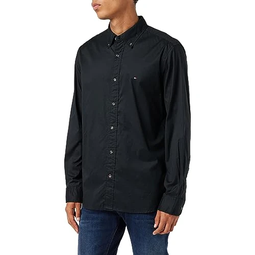 Offre limitee: Tommy Hilfiger Chemise Homme Core Flex Manches Longues, Noir (Black), S de 79.90 EUR a 39.95 EUR (economie 50%)