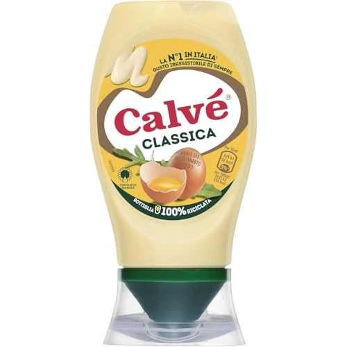Calvé Mayonnaise classique, format 250 ml, mayonnaise Calvé classique à l'huile de tournesol, idéale pour sandwichs et canapés, sans conservateurs ni sucre, sans gluten, végétarien