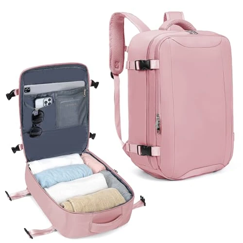 Offerta a tempo: VMIKIV Bagaglio a Mano per Easyjet 45x36x20 Borse da Cabina 32L Zaino da Viaggio Aereo Donna Borsa da Viaggio Uomo Zaino Impermeabile per ITA Airways,Lavoro,Scuola,Casual,Trekking,Rosa - 45.9% da 36.95 € a 19.99 €