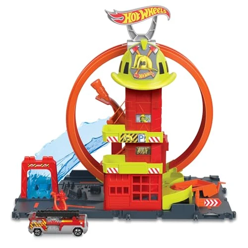 Limited offer: Hot Wheels City with 1 Toy Car, Kid-Powered Elevator, Water-Like Ramp, Track-Play Features, Connects to Other Sets, Fire Station with Super Loop (Amazon Exclusive) from 26.99 EUR to 26.99 EUR (save 0%)