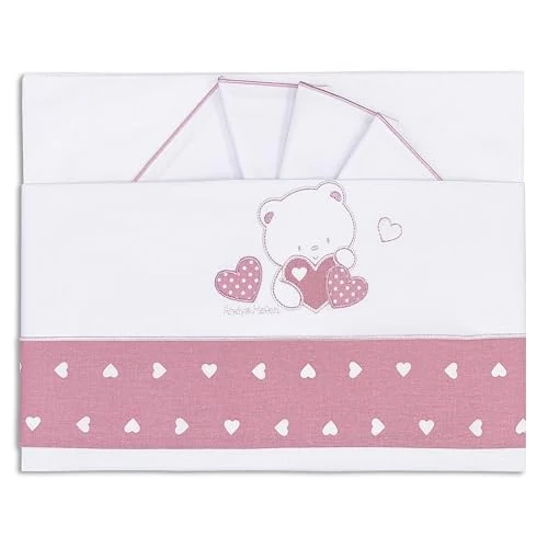 Offerta a tempo: Andy & Helen - Completo lenzuolo per MAXI CULLA/ NEXT TO ME ricamato + sotto con elastici e federa - 0.00% da 17.35 € a 17.35 €