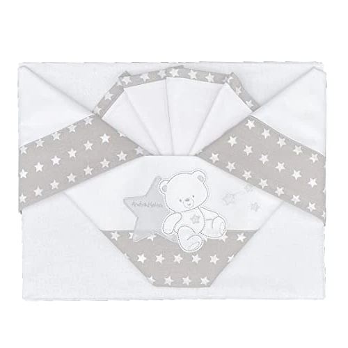 Oferta limitada: Andy & Helen Juego de sábanas de 3 Piezas para Cuna Bordada + Bajera con elásticos y Funda de Almohada. Apto para cunas Maxi, Next to me, Lado Cama, Gris de 17.74 € a 17.74 € (ahorro 0.00%)
