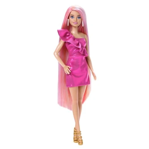 Offre limitee: Barbie Poupée Mannequin Ultra Chevelure, Poupée Cheuveux Ultra Longs Arc-en-Ciel, Robe Motif À Pois, 10 Accessoires De Coiffure Et De Mode Inclus, Jouet pour Enfant de 3 Ans Et Plus, HKT96 de 34.99 EUR a 34.99 EUR (economie 0%)