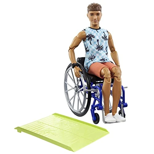 Limitiertes Angebot: BARBIE Fashionistas #195 - Ken-Puppe mit Rollstuhl und Rampe 22 Bewegungspunkte, Strand-Outfit, für Kinder ab 3 Jahren, HJT59 von 21.69 EUR auf 21.69 EUR (Spare 0%)