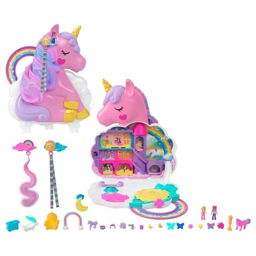 Offerta a tempo: Polly Pocket - Salone di Bellezza Unicorno Arcobaleno, playset cofanetto con unicorno — 34% da 42,49 € a 27,99 €