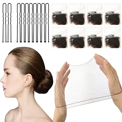 Offre limitée : Sularpek Filet Chignon,24 Pièces Filets À Cheveux Élastiques, Invisible, et 10 Pcs U Forme Pince, Bord Maille pour Ballet, Danse, Infirmière Ainsi de Suite(Marron) de 6.29 € à 6.29 € (0.00% de remise)