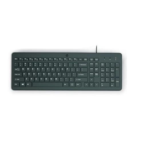 HP 150 Clavier avec câble, 12 Combinaisons de raccourcis avec Touche Fn, Clavier numérique, Noir