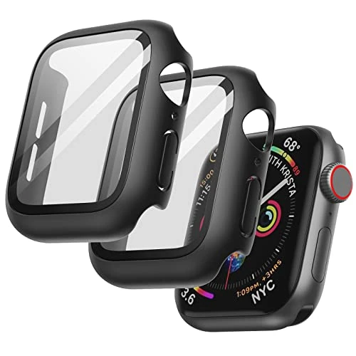 Tijdelijke aanbieding: JETech Case voor Apple Watch SE 3/2/1, Series 6/5/4 44mm, Zwart | Met Screen Protector, Ingebouwd Gehard Glas, Hoge Aanraakgevoeligheid, Volledige Bescherming, Hard PC-Ontwerp van 11.99 € naar 11.99 € (0.00% korting)