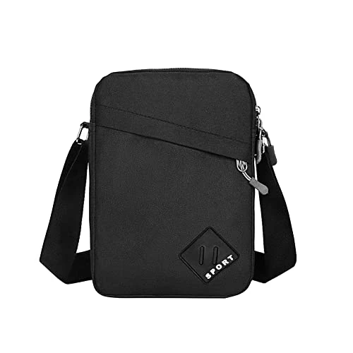Offerta a tempo: FuninCrea Borsello Uomo Tracolla, Borsa Tracolla Uomo in Nylon con Cerniera e Tracolle Regolabile, Uomini Borsa Tracolle Impermeabili, Borse Tracolle Piccola con Tasche Multiple (Nero) - 40% da 9.99 € a 5.99 €