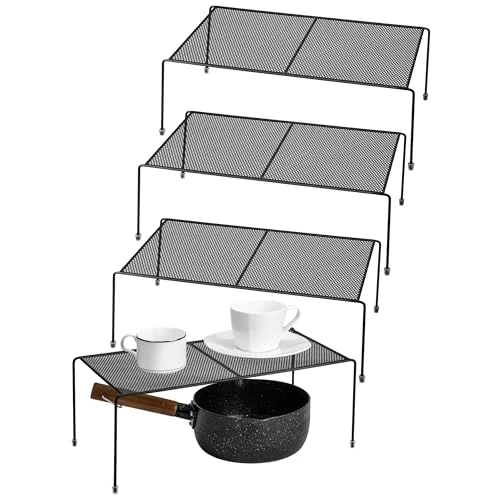 Oferta limitada: Lonian Estante Organizador para Armario de Cocina, Pack de 4 Estanterías Apilables de Metal Reforzado, Estante de Almacenamiento con Pies Antideslizantes, Negro de 33.99 € a 33.99 € (ahorro 0.00%)