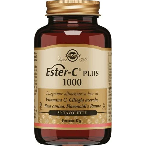 Solgar ESTER‑C® PLUS 1000, 30 tavolette – Vitamina C pH tamponato + bioflavonoidi