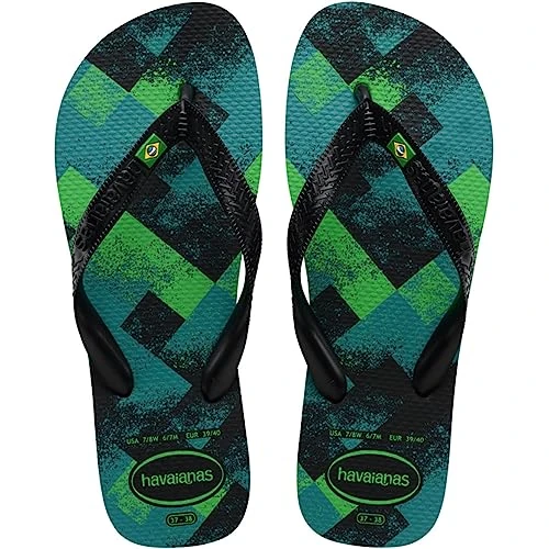 Offerta a tempo: Havaianas Brasil Fresh, Infradito Unisex - Adulto, Multicolore (Black/Black/Leaf Green), 33/34 EU - 0% da 15.60 € a 15.60 €