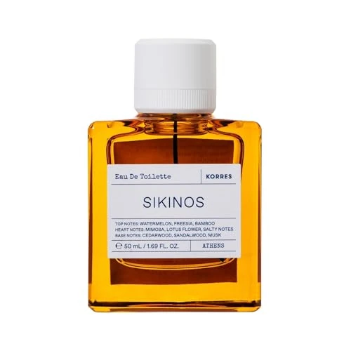 Offerta a tempo: KORRES SIKINOS Eau de Toilette per uomo e donna, fragranza unisex, acquatica e floreale, 87% ingredienti naturali, vegan, 50 ml - 36% da 48.90 € a 31.50 €
