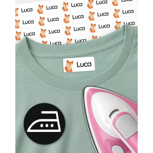 Offerta a tempo: melu kids® Etichette Termoadesive Personalizzate per Tessuti (60, Bianco) - 0.00% da 12.99 € a 12.99 €