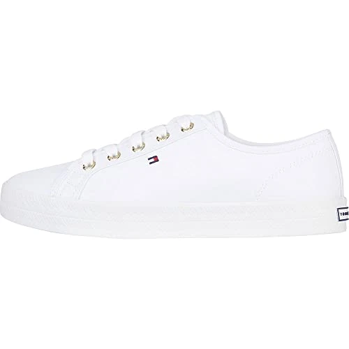 Tommy Hilfiger Sneaker con Suela Vulcanizada Essential Nautical Calzado, Blanco (White), 38