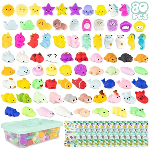 Offerta a tempo: BONNYCO Squishy Piccoli Pack 80 Gadget Compleanno Bambini, Giochini Kawaii - 0.00% da 24.99 € a 24.99 €