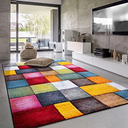 Offerta a tempo: Paco Home Tappeto Salotto Moderno Pelo Corto Moderno Motivo Geometrico 3D, Dimensione:160x230 cm, Colore:Multicolore - 23% da 89.99 € a 69.32 €