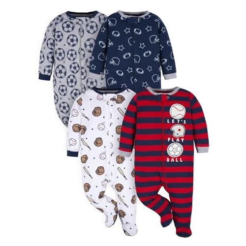 Offerta a tempo: Gerber Baby Boys Confezione da 4 'N Play Footie e Tutine per bambini, Blu sportivo, 6-9 mesi - 0.00% da 22.93 € a 22.93 €