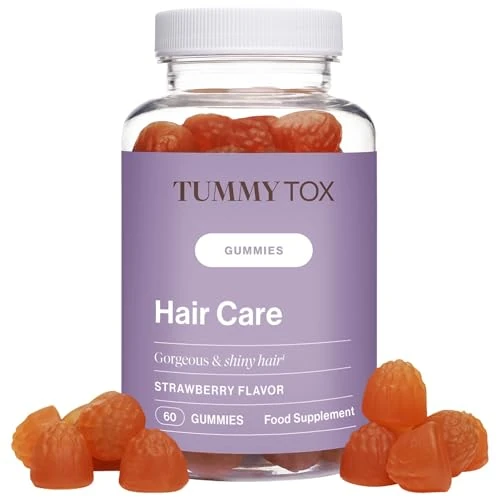 Offerta a tempo: Vitamine per Capelli con 6000 mcg di Biotina, Orsetti Gommosi Capelli con Zinco, Selenio, Iodio, e altri nutrienti essenziali, Sapore di Fragola, 60 caramelle gommose, Tummy Tox Hair Care - 23% da 12.99 € a 9.99 €