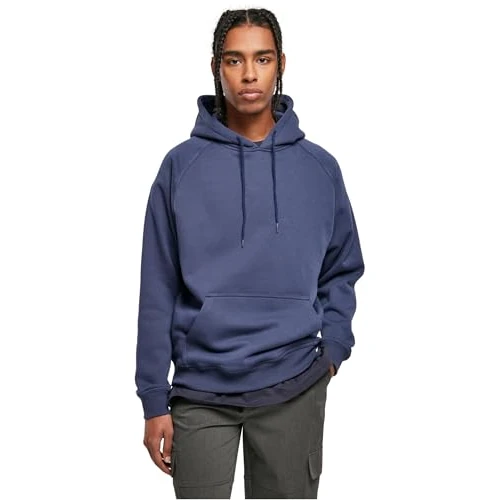 Urban Classics Men's Blank Hoody Sweatshirt, Dark Blue, XXL