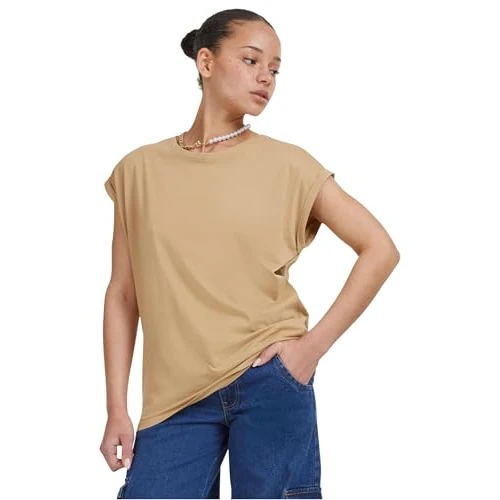 Offerta a tempo: URBAN CLASSICS t-shirt da Donna con Manica Arrotolata, Maglietta a Maniche Corte da Donna in Cotone — 8% da 11,90 € a 10,99 €