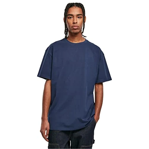 Urban Classics Heren T-shirt Heavy oversized T-shirt met overgesneden schouders, van dikke jerseystof, verkrijgbaar in meer dan 10 kleuren, maat S tot 5XL, dark blue, XL