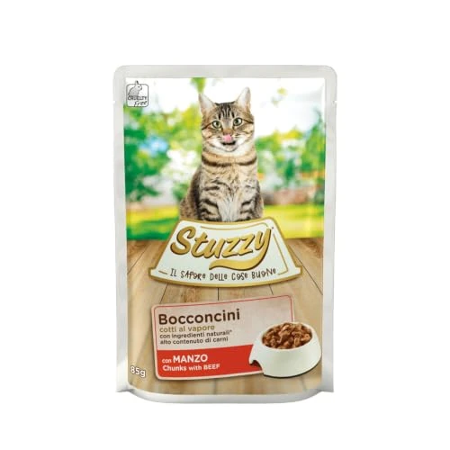 Offre limitée : Stuzzy, Nourriture Humide pour Chats Adultes avec Boeuf, en bouchées - (24 enveloppes de 85 g) de 18.84 € à 18.84 € (0.00% de remise)