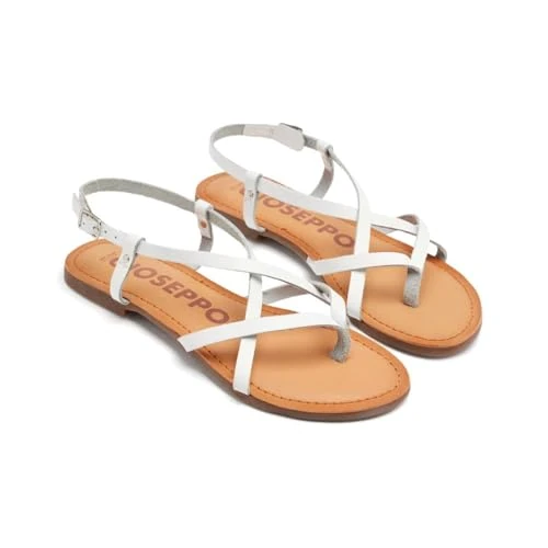 Offerta a tempo: GIOSEPPO Sandali bianchi stile romano da donna lelex, bianco, 39 EU - 54% da 38.95 € a 18.00 €