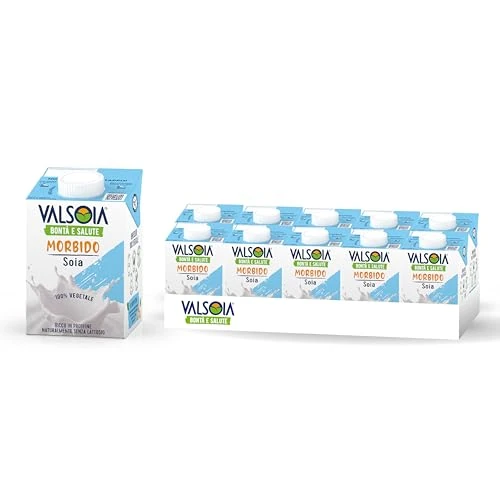 Offerta a tempo: Valsoia - Bevanda Soia Gusto Morbido, Box da 10 Tetra Brik da 500 ml, 100% Vegetale, Senza Lattosio e Glutine, Fonte di Proteine Vegetali, Ideale anche per Vegani, Vegetariani e Celiaci - 29% da 13.99 € a 9.97 €