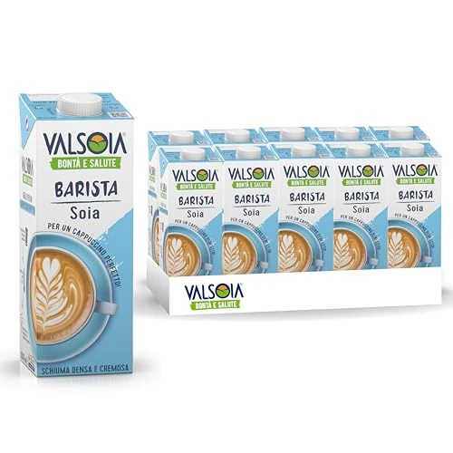 Offerta a tempo: Valsoia - Bevanda Soia Barista, Box da 10 Tetra Brik da 1000 ml, 100% Vegetale, Senza Lattosio, Ideale per Vegani, Vegetariani e Celiaci, Perfetto per Cappuccino, Schiuma Densa e Cremosa - 40% da 23.99 € a 14.39 €