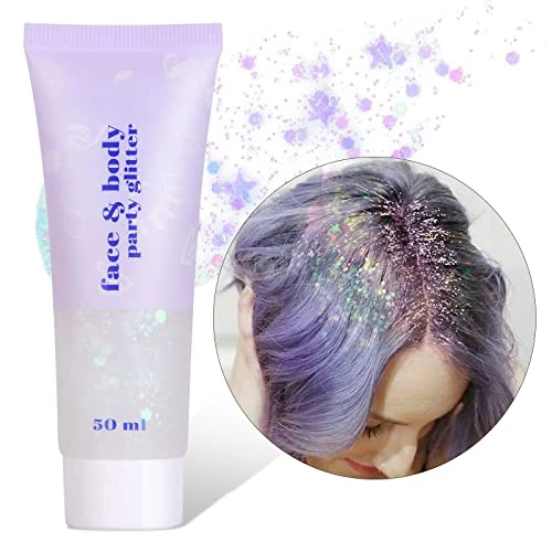 Offerta a tempo: URAQT 1 pezzi Glitter Corpo, 50 ml Glitter in Gel, Bianco - 35% da 8.99 € a 5.82 €